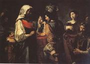 VALENTIN DE BOULOGNE The Fortune Teller (mk05) oil on canvas